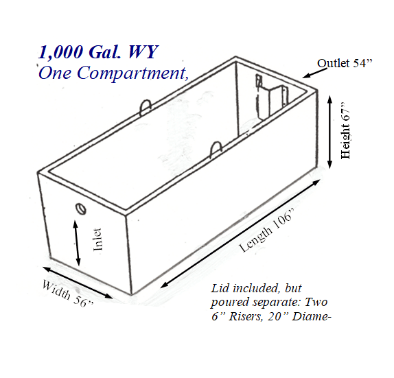1000 Gallon One Cmp Wyoming Septic